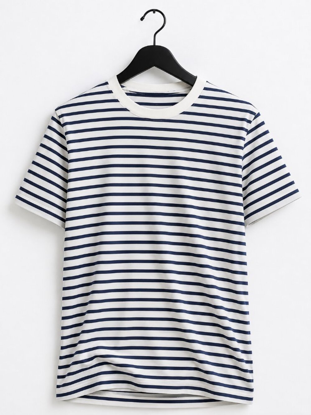 Men's Striped Relaxed Tee, Short Sleeve, Size Large, Cream